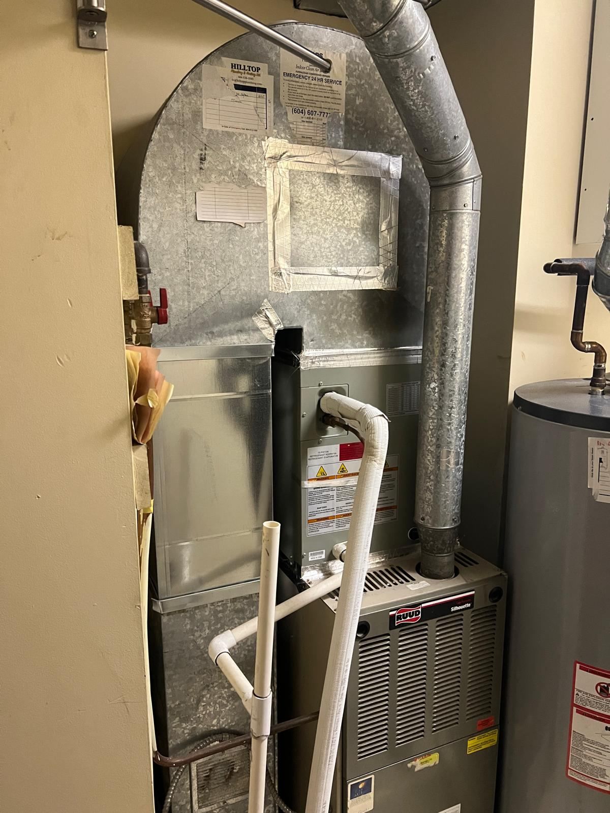 Old RUUD Silhouette gas furnace with conventional AC before dual fuel upgrade