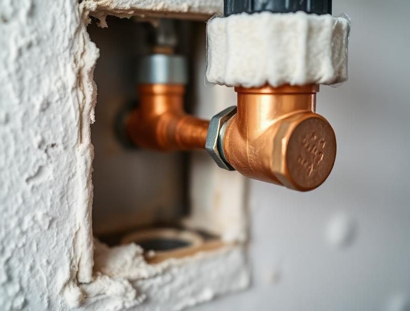 Copper refrigerant line set with insulation and flare connection for ductless heat pump