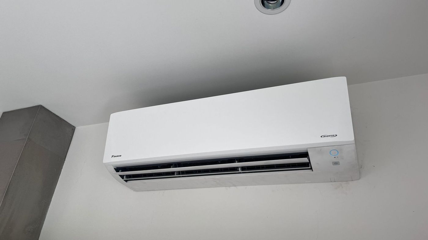 Daikin inverter ductless mini-split head unit installed on wall — after installation by 360 Install Solution